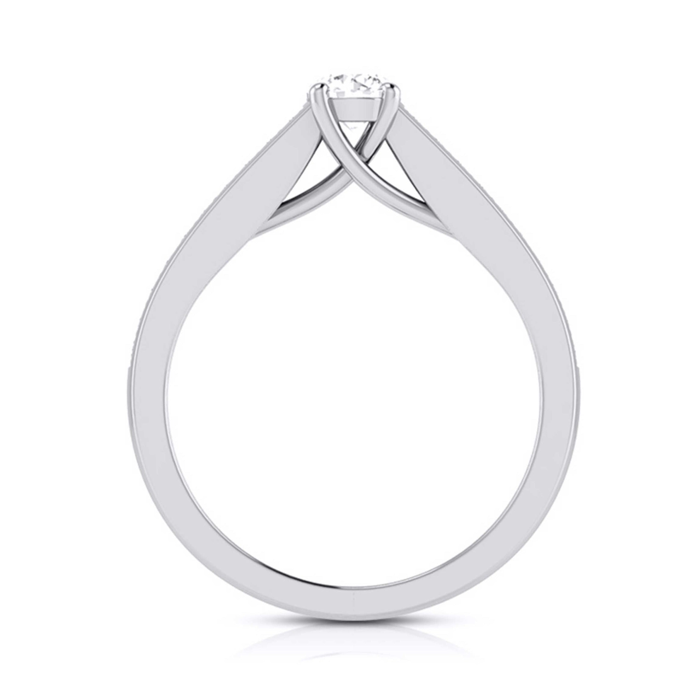 70-Pointer Raised Solitaire Platinum Diamond Shank Engagement Ring JL PT G 120-B   Jewelove.US