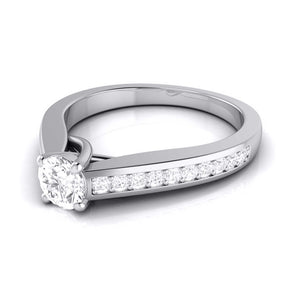 50-Pointer Raised Lab Grown Solitaire Platinum Diamond Shank Engagement Ring JL PT LG G-120-A   Jewelove.US