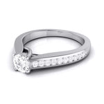 Load image into Gallery viewer, 50-Pointer Raised Solitaire Platinum Diamond Shank Engagement Ring JL PT G 120-A   Jewelove.US
