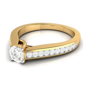 1-Carat Solitaire 18K Yellow Gold Diamond Shank Ring JL AU G 120Y-C   Jewelove.US