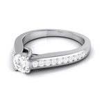 Load image into Gallery viewer, 70-Pointer Raised Solitaire Platinum Diamond Shank Engagement Ring JL PT G 120-B   Jewelove.US
