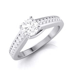 Load image into Gallery viewer, 50-Pointer Raised Solitaire Platinum Diamond Shank Engagement Ring JL PT G 120-A   Jewelove.US
