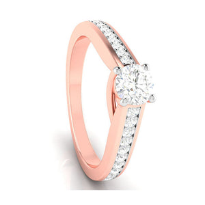 70-Pointer Lab Grown Solitaire 18K Rose Gold Diamond Shank Ring JL AU LG G-120R-B   Jewelove.US