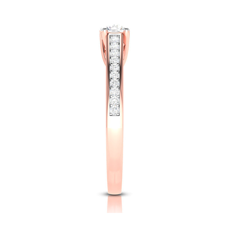 70-Pointer Lab Grown Solitaire 18K Rose Gold Diamond Shank Ring JL AU LG G-120R-B   Jewelove.US
