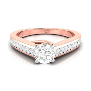 50-Pointer Solitaire 18K Rose Gold Diamond Shank Ring JL AU G 120R-A   Jewelove.US