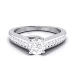 Load image into Gallery viewer, 50-Pointer Raised Lab Grown Solitaire Platinum Diamond Shank Engagement Ring JL PT LG G-120-A   Jewelove.US

