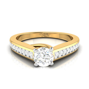 50-Pointer Solitaire 18K Yellow Gold Diamond Shank Ring JL AU G 120Y-A   Jewelove.US
