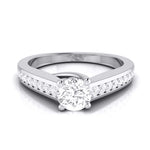 Load image into Gallery viewer, 1-Carat Raised Lab Grown Solitaire Platinum Diamond Shank Engagement Ring JL PT LG G-120-C   Jewelove.US
