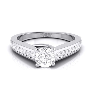 1-Carat Raised Lab Grown Solitaire Platinum Diamond Shank Engagement Ring JL PT LG G-120-C   Jewelove.US