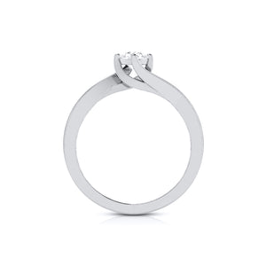 2-Carat Lab Grown Solitaire Curvy Platinum Engagement Ring for Women JL PT LG G-124-D