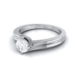 Load image into Gallery viewer, 1-Carat Lab Grown Solitaire Curvy Platinum Engagement Ring for Women JL PT LG G-124-B
