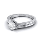 Load image into Gallery viewer, 1.50-Carat Lab Grown Solitaire Curvy Platinum Engagement Ring for Women JL PT LG G-124-A
