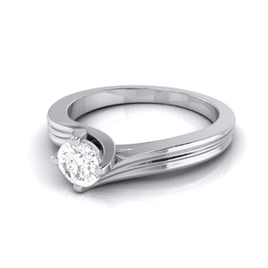70-Pointer Lab Grown Solitaire Curvy Platinum Engagement Ring for Women JL PT LG G-124-A