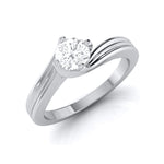 Load image into Gallery viewer, 1-Carat Lab Grown Solitaire Curvy Platinum Engagement Ring for Women JL PT LG G-124
