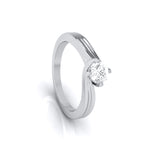 Load image into Gallery viewer, 1-Carat Lab Grown Solitaire Curvy Platinum Engagement Ring for Women JL PT LG G-124-B
