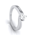Load image into Gallery viewer, 2-Carat Lab Grown Solitaire Curvy Platinum Engagement Ring for Women JL PT LG G-124-B
