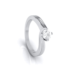 2-Carat Lab Grown Solitaire Curvy Platinum Engagement Ring for Women JL PT LG G-124-D