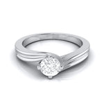 Load image into Gallery viewer, 2-Carat Lab Grown Solitaire Curvy Platinum Engagement Ring for Women JL PT LG G-124-B
