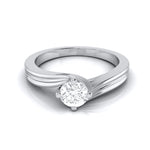 Load image into Gallery viewer, 70-Pointer Lab Grown Solitaire Curvy Platinum Engagement Ring for Women JL PT LG G-124-A
