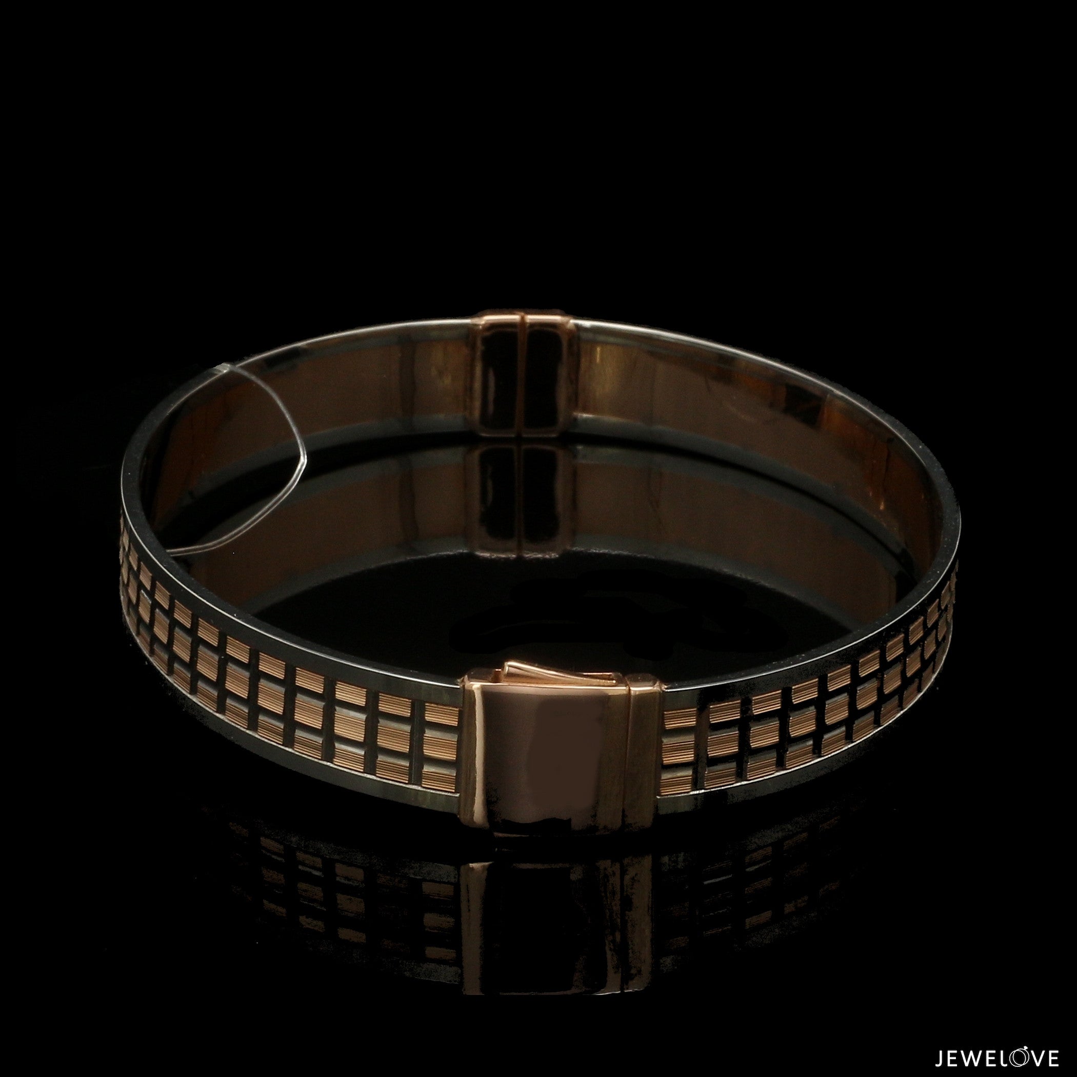 Men of Platinum| 9.5mm Rose Gold Bracelet for Men JL PTB 1314