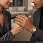 Load image into Gallery viewer, Beveled Edges Plain Platinum Couple Ring JL PT 616 - A Solid

