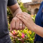 Load image into Gallery viewer, Platinum Love Bands with Rose Gold Unisex Ring JL PT 1407
