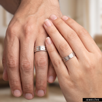 Load image into Gallery viewer, Platinum Love Bands with Rose Gold Ring JL PT 1453
