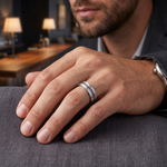 Load image into Gallery viewer, Men of Platinum | Platinum Rose Gold Diamonds with Blue Stone Ring JL PT 1491-Matte Finish
