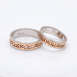 Load image into Gallery viewer, Designer Platinum &amp; Rose Gold Couple Rings JL PT 1115
