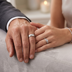 Load image into Gallery viewer, Designer Platinum Love Bands Diamonds Couple Rings JL PT 1265
