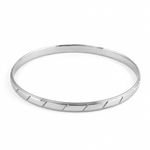 Load image into Gallery viewer, UniSex Platinum Bangle for Men &amp; Women with Slanting Lines JL PTB 632
