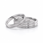 Load image into Gallery viewer, Hi-polish Rope style Platinum Love Bands JL PT 114
