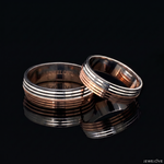 Load image into Gallery viewer, Platinum Love Bands with Rose Gold Ring JL PT 1420
