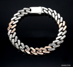 Load image into Gallery viewer, 10mm Platinum Rose Gold Heavy Bracelet with Hi-Polish &amp; Matte Finish for Men JL PTB 1179
