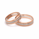 Load image into Gallery viewer, Milgrain Edge Platinum &amp; Rose Gold Couple Rings JL PT 636-A

