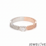 Load image into Gallery viewer, Platinum Rose Gold Women's Diamond &amp; Men's Plain Love Bands JL PT 1465
