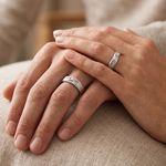 Load image into Gallery viewer, Infinity Knot Solitaire Platinum Love Bands JL PT 115
