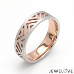 Load image into Gallery viewer, Platinum Love Bands with Rose Gold Ring JL PT 1444
