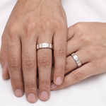 Load image into Gallery viewer, Single Diamond Platinum Love Bands with Rose Gold JL PT 1462

