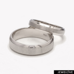 Load image into Gallery viewer, Beveled Edges Plain Platinum Couple Ring JL PT 616 - A Solid
