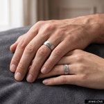 Load image into Gallery viewer, Fingerprints Heart Platinum Love Bands Couple Rings JL PT 1405
