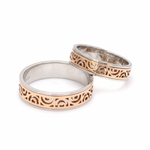 Load image into Gallery viewer, Designer Platinum &amp; Rose Gold Couple Rings JL PT 1115
