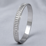 Load image into Gallery viewer, Broad Platinum Bangle with Diamond Cut SJ PTB 301
