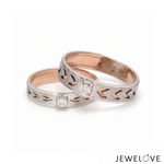 Load image into Gallery viewer, Platinum Love Bands with Rose Gold &amp; Diamonds JL PT 1461
