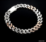 Load image into Gallery viewer, 10mm Platinum Rose Gold Heavy Bracelet with Hi-Polish &amp; Matte Finish for Men JL PTB 1179
