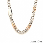 Load image into Gallery viewer, Men of Platinum | 7mm Double Side Rose Gold with Blue Sapphire Chain JL PT CH 1432
