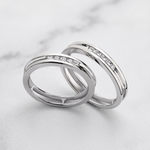 Load image into Gallery viewer, Platinum Love Bands with Channel Set Diamonds JL PT 139
