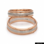 Load image into Gallery viewer, Milgrain Edge Platinum &amp; Rose Gold Couple Rings JL PT 636-A
