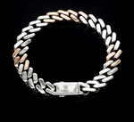 Load image into Gallery viewer, 10mm Platinum Rose Gold Heavy Bracelet with Hi-Polish &amp; Matte Finish for Men JL PTB 1179
