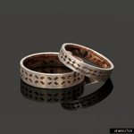 Load image into Gallery viewer, Platinum Love Bands with Rose Gold Ring JL PT 1451
